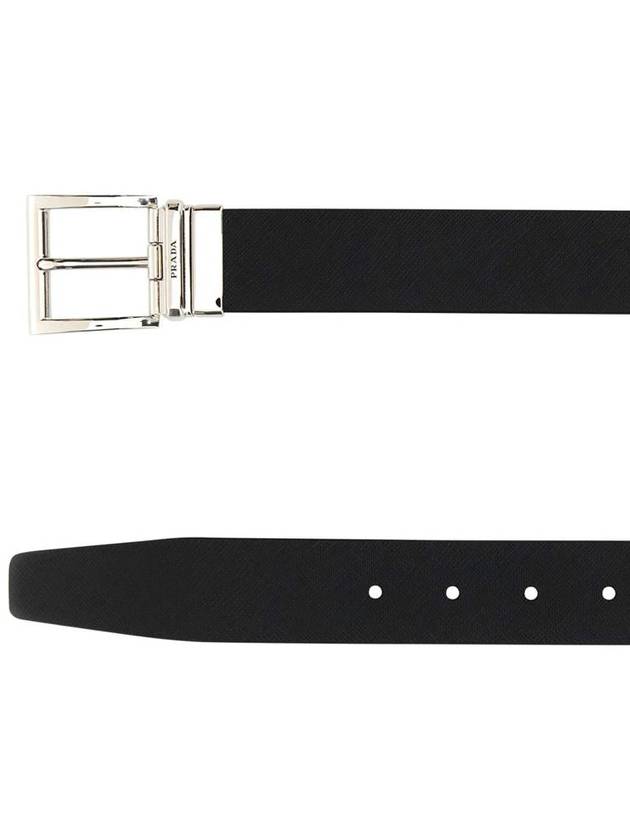 Two-Tone Reversible Saffiano Belt Black Brown - PRADA - BALAAN 3