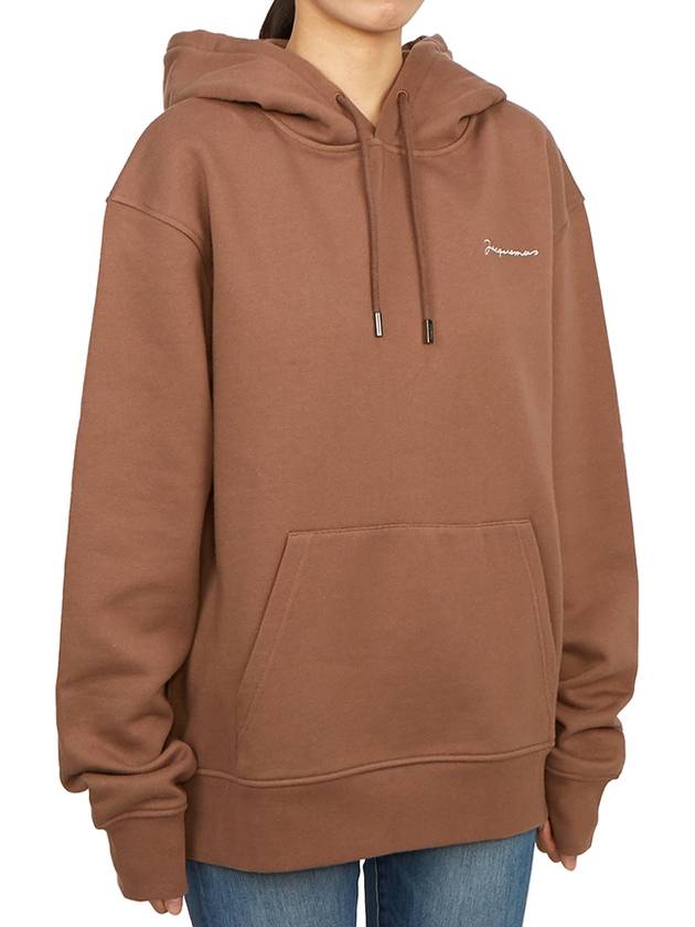 Le Brode Logo Cotton Hoodie Brown - JACQUEMUS - BALAAN 4