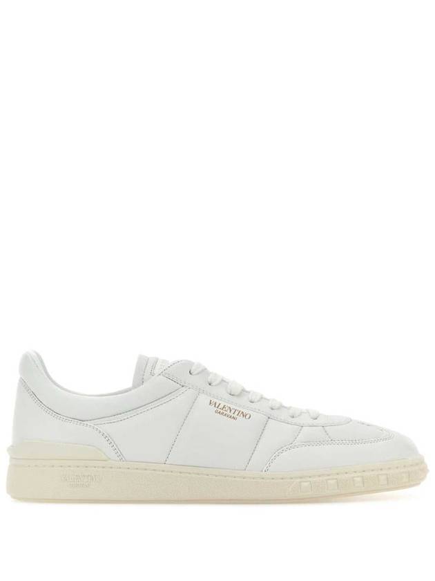 Upvillage Lace-Up Leather Low Top Sneakers White - VALENTINO - BALAAN 2