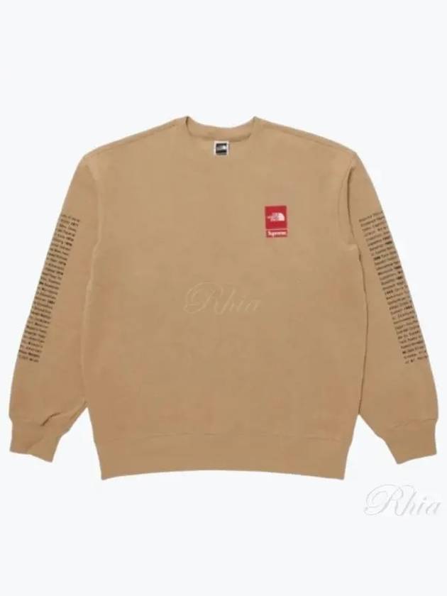 The North Face Collaboration Crew Neck Men s Sweatshirt Top SS24SW2 KHAKI - SUPREME - BALAAN 1