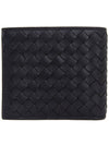 Intrecciato Weaving Half Wallet Dark Navy - BOTTEGA VENETA - BALAAN 3