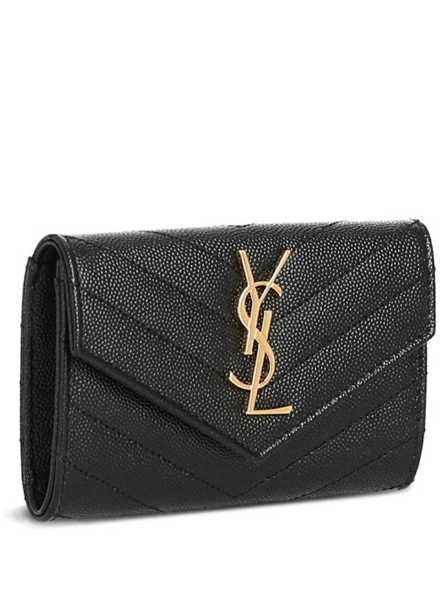 Monogram Envelope Small Half Wallet Black Gold - SAINT LAURENT - BALAAN 3