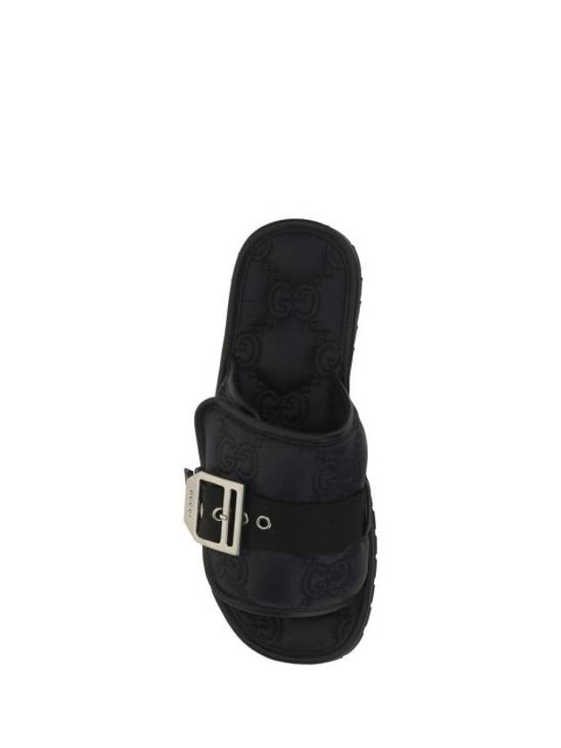 Nylon Quilted Sandals Black - GUCCI - BALAAN 5