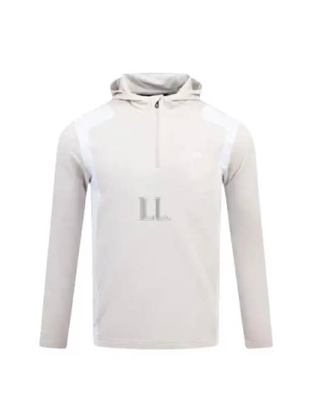 Lucas Quarter Zip Hooded Long Sleeve T-Shirt Moonbeam - J.LINDEBERG - BALAAN 2