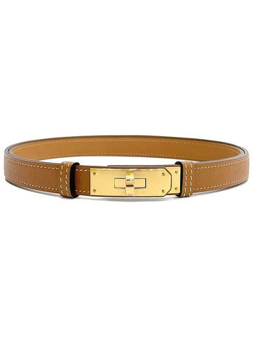 Kelly belt camel gold engraved W 4HA1185 - HERMES - BALAAN 1