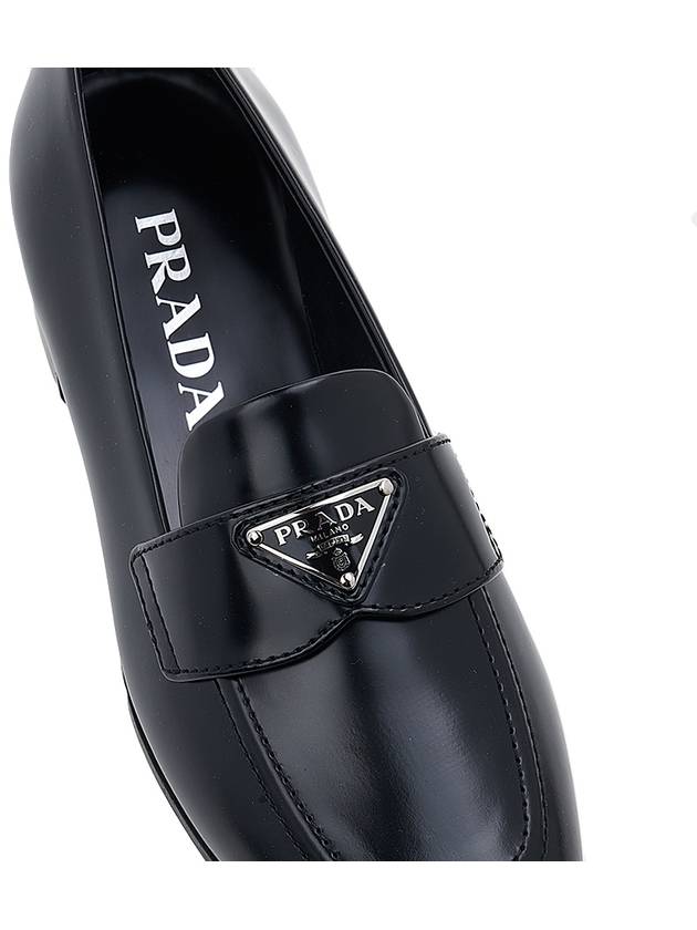 Brushed Leather Loafers Black - PRADA - BALAAN 9