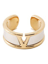 V Logo Signature Metal Ring Gold - VALENTINO - BALAAN 1