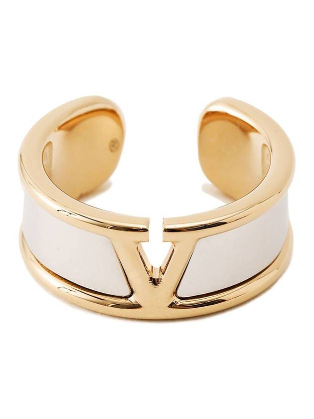 V Logo Signature Metal Ring Gold - VALENTINO - BALAAN 1