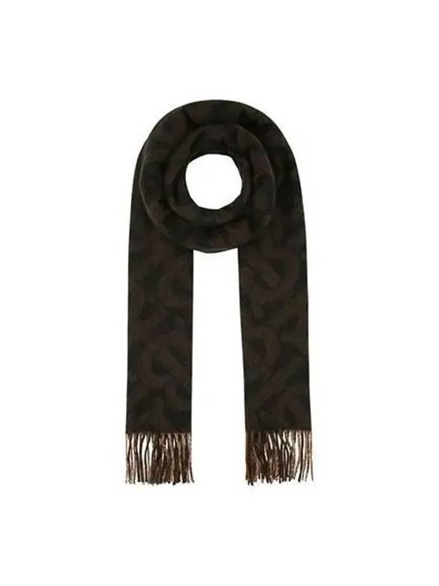 Scarf Check Monogram Jacquard Muffler Dark Brown - BURBERRY - BALAAN 1