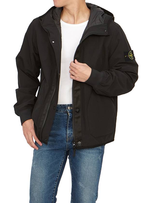 Soft Shell-R E.Dye Pure Insulation Technology Recycled Polyester Primaloft Hooded Jacket Black - STONE ISLAND - BALAAN 7