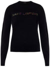 Women's Logo Embroidered Knit Top Black - SAINT LAURENT - BALAAN 1