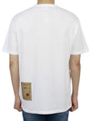 Men's Back Logo Label Cotton Short Sleeve T-Shirt White - TEN C - BALAAN 5