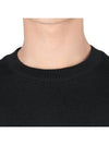 Men's Mini Heart Logo Merino Wool Knit Top Black - AMI - BALAAN 6