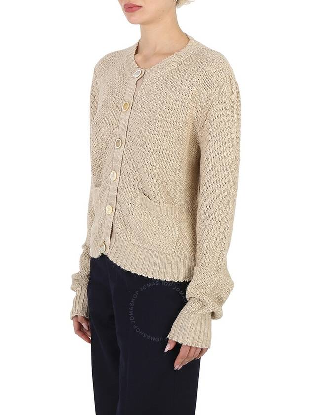 Hemp Basket Weave Knit Cardigan Beige - MAISON MARGIELA - BALAAN 3