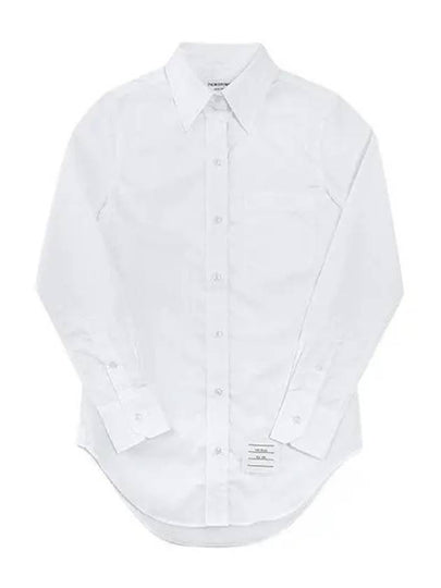 Logo Patch Cotton Shirt White - THOM BROWNE - BALAAN 2