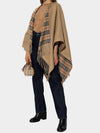 Women's Check Reversible Wool Cape Beige - BURBERRY - BALAAN 2