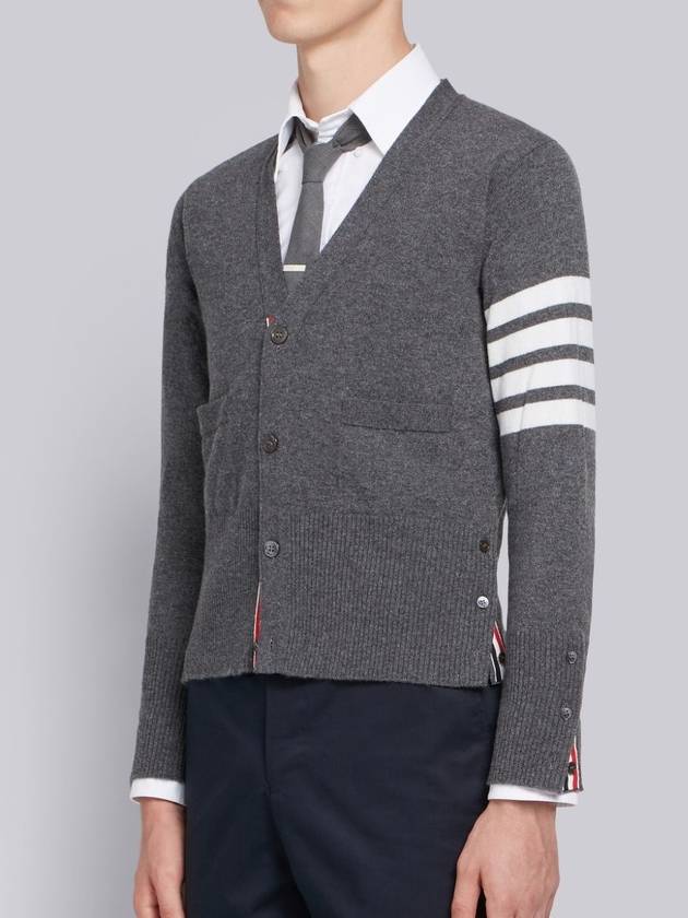 Men's Diagonal Classic Cashmere Cardigan Mid Grey - THOM BROWNE - BALAAN 3