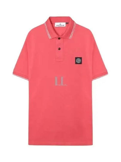 Men's Logo Patch Lining Short Sleeve Polo Shirt Cyclamen - STONE ISLAND - BALAAN 2