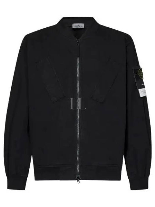 Compass Badge Bomber Jacket Black - STONE ISLAND - BALAAN 2