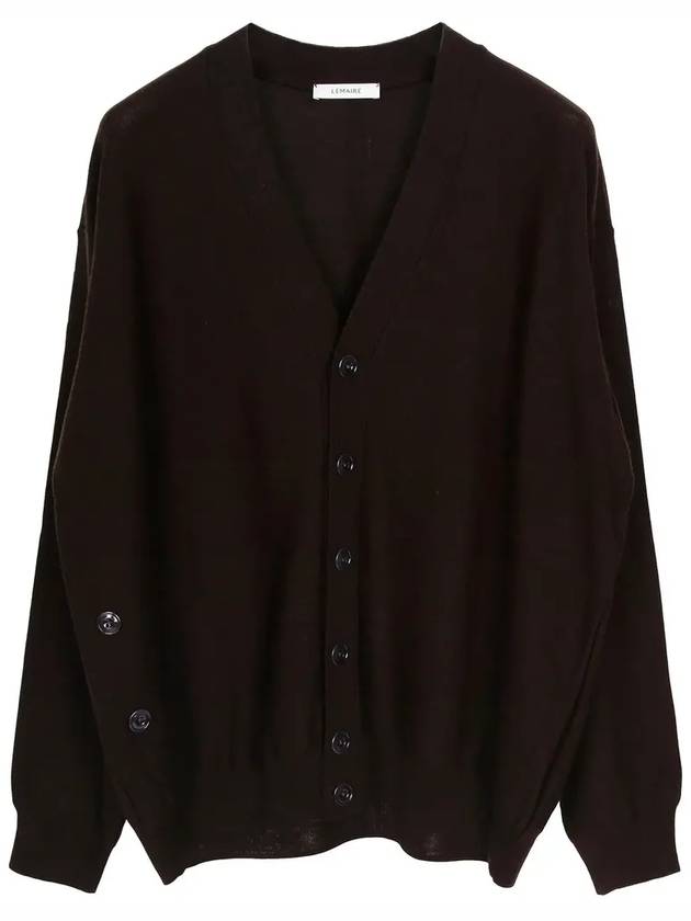 Relaxed Twisted Merino Wool Blend Cardigan Brown - LEMAIRE - BALAAN 2