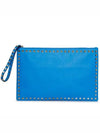 Rockstud Strap ClutchGWB00147 ABOL01 B01 Neon Blue - VALENTINO - BALAAN 1