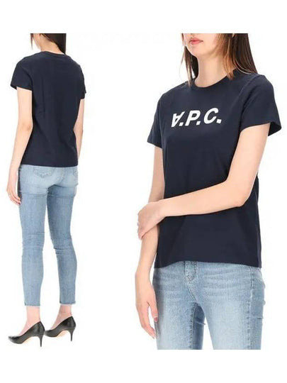 VPC Logo Organic Cotton Short Sleeve T-Shirt Navy - A.P.C. - BALAAN 2