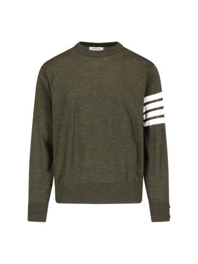 4 Bar Armband Classic Merino Wool Knit Top Dark Green - THOM BROWNE - BALAAN 2