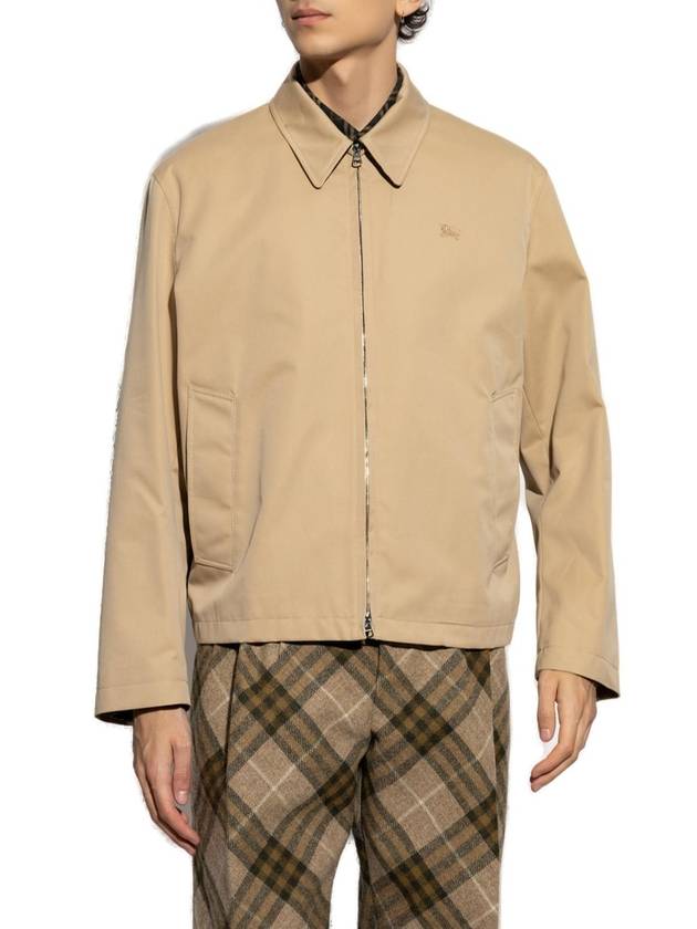 Embroidered Logo Harrington Jacket Beige - BURBERRY - BALAAN 2