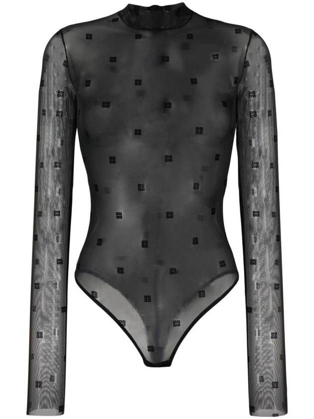 Women's Transparent Logo 4G Bodysuit Black - GIVENCHY - BALAAN 2