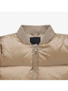 Logo Detachable Scarf Short Puffer Goose Down Padding Beige - ADD - BALAAN 4