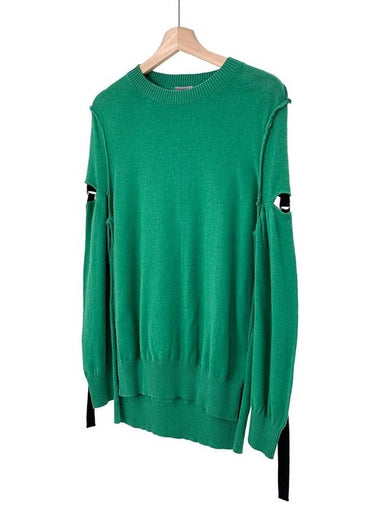 1 Number Women Cutting Ring Wool Knit Green - UNDERCOVER - BALAAN 1