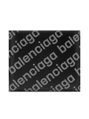 Reflected Logo Half Wallet Black - BALENCIAGA - BALAAN 1