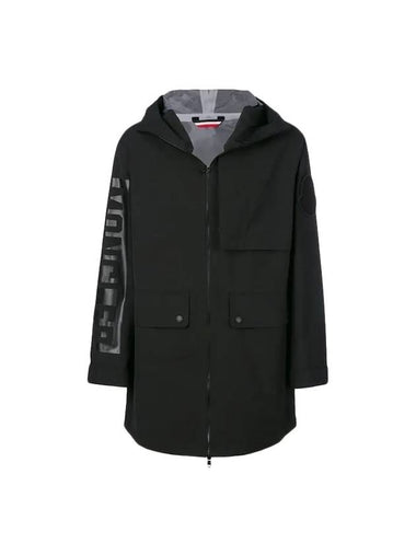 Chef Logo Sleeve Hooded Jacket Black - MONCLER - BALAAN 1