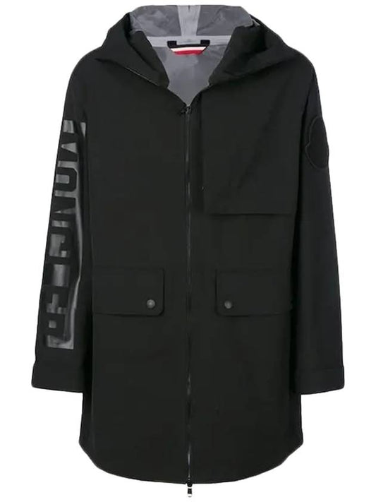 Chef Logo Sleeve Hooded Jacket Black - MONCLER - BALAAN 1