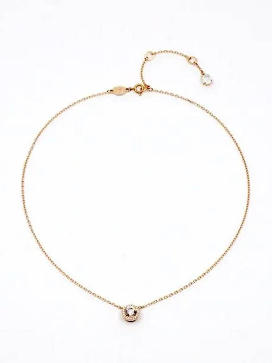 Constella Round Cut Pavé Necklace Rose Gold - SWAROVSKI - BALAAN 2