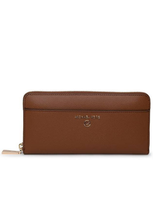 Women's Logo Zipper Long Wallet Brown - MICHAEL KORS - BALAAN 1