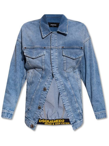 Women's Logo Band Over Denim Jacket - DSQUARED2 - BALAAN 1