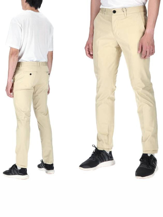 Mid-Rise Cotton Straight Pants Beige - AMI - BALAAN 2