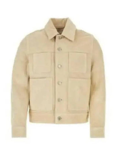 Button Suede Jacket Beige - AMI - BALAAN 2