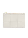 Zipper Leather Card Wallet White - BOTTEGA VENETA - BALAAN 1