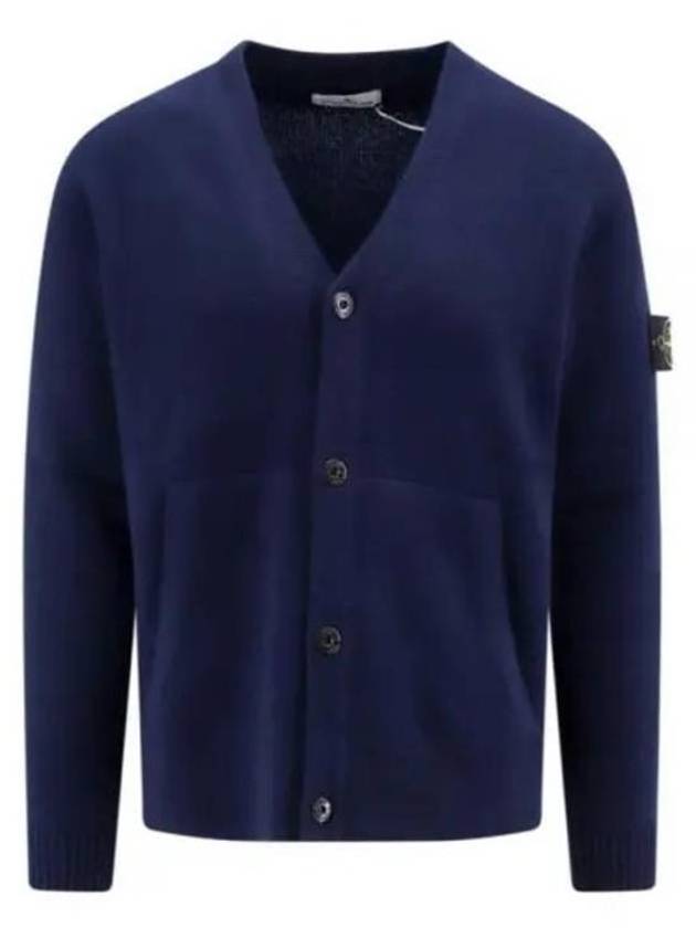 Men's Wappen Patch Button Cardigan Navy - STONE ISLAND - BALAAN 2