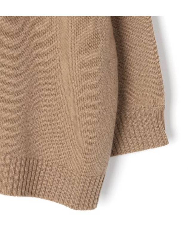 Logo Wool Knit Top Camel - MAX MARA - BALAAN 5