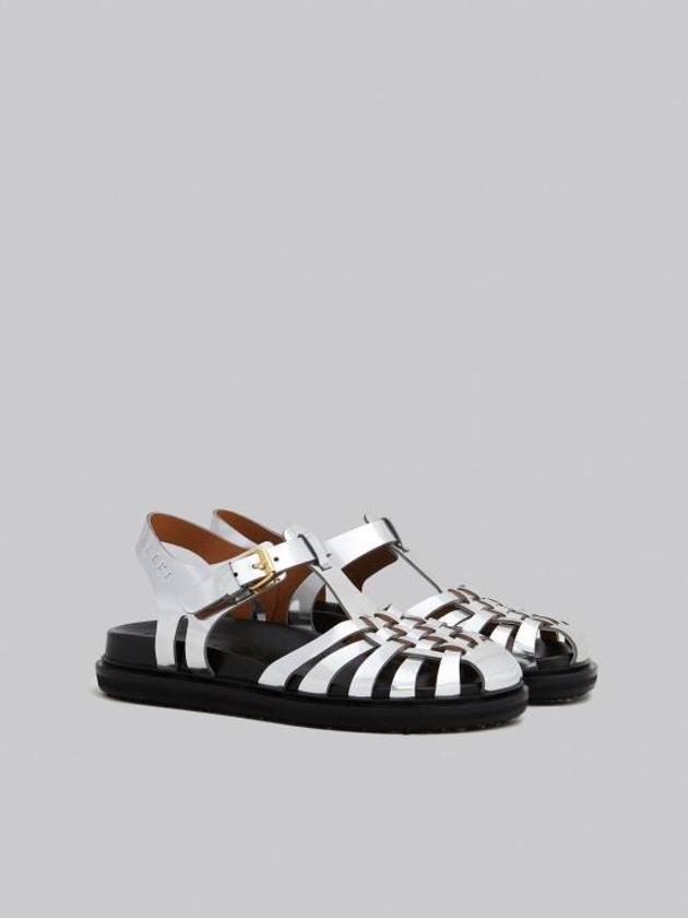 Mirror Leather Fisherman Sandals Silver - MARNI - BALAAN 3