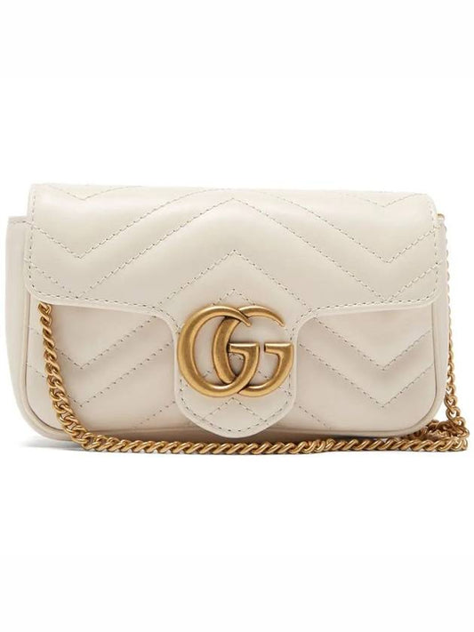 GG Marmont mini matelassé chain bag white - GUCCI - BALAAN 1