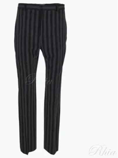 Stripe Straight Pants Grey - SAINT LAURENT - BALAAN 2