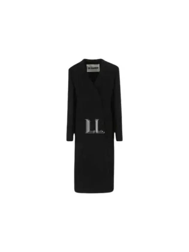 Long Sleeve Cashmere Single Coat Black - JIL SANDER - BALAAN 2