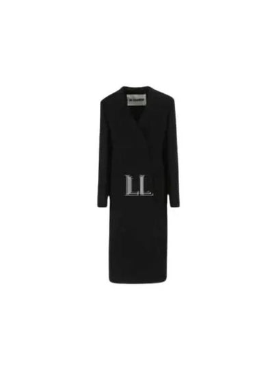 Long Sleeve Cashmere Single Coat Black - JIL SANDER - BALAAN 2