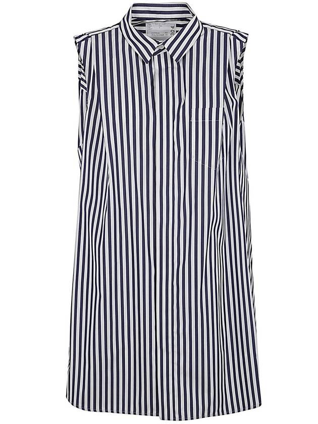 midi dress 2407304222 NAVY STRIPE BLUE - SACAI - BALAAN 2