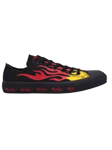 All Star Flame Print Low Top Sneakers Black - CONVERSE - BALAAN 1