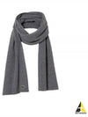 Ribbed Wool Muffler Grey - LACOSTE - BALAAN 2